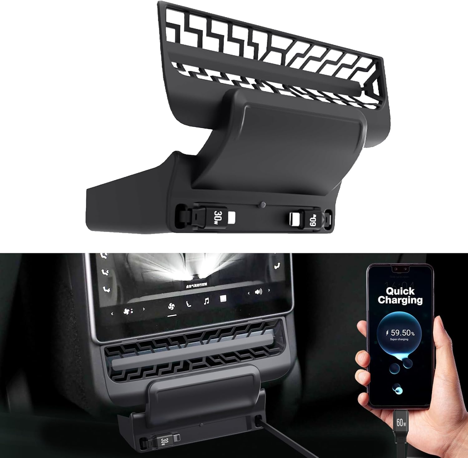Docking Station Usb C - For Tesla Model 3/Y 2021-2023 Rear