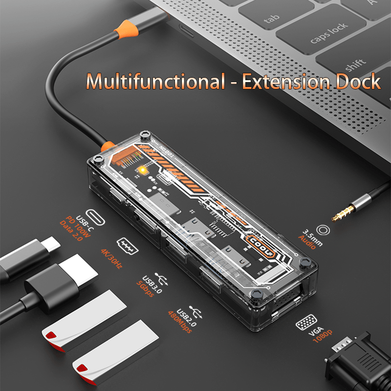 Docking Station Usb C - 6-in-1 USB-C Hub for MacBook Pro/Air