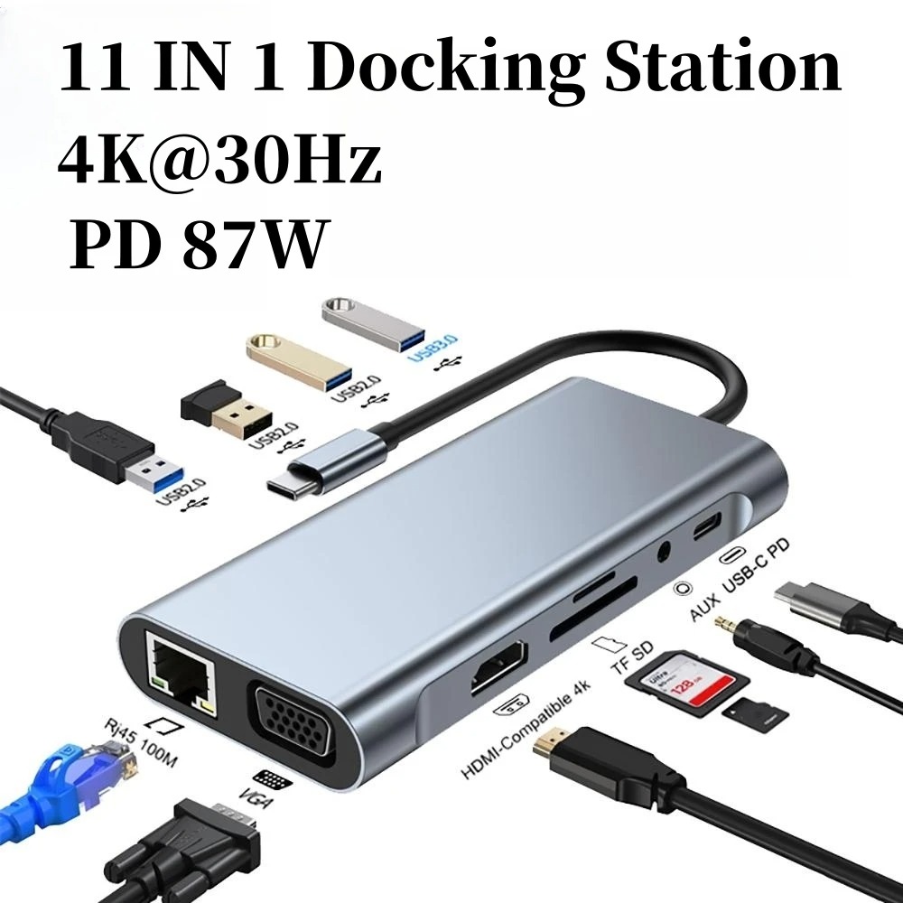 Docking Station Usb C - 4/7/8/11in1 Docking Hub 4K USB extended