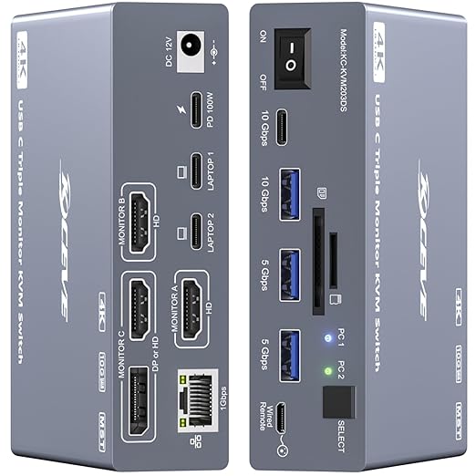 Docking Station Usb C - USB C KVM Switch 3 Monitors