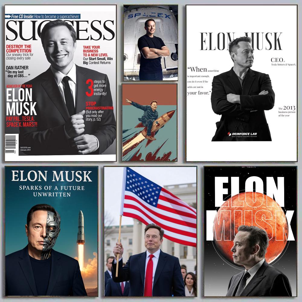 Office Print Tech - Elon Musk Dogefather Tech Visionary SpaceX