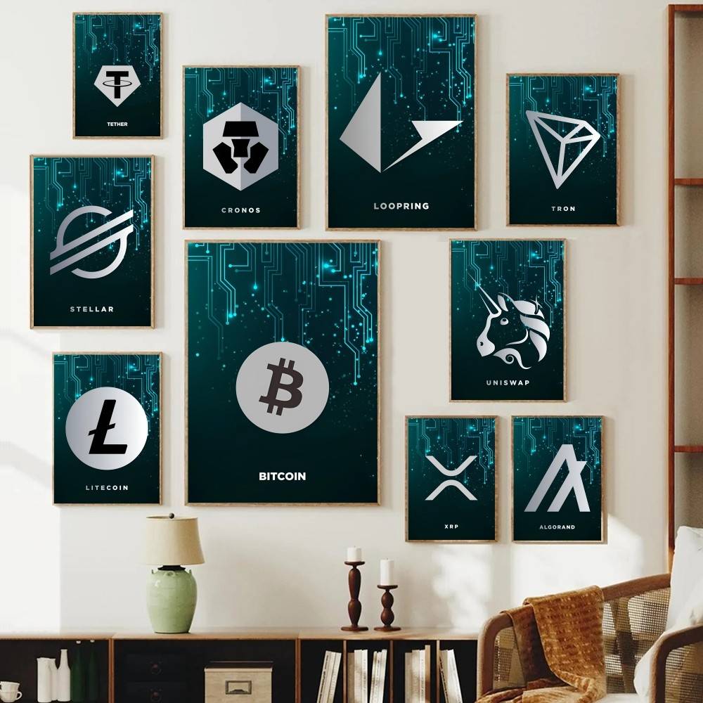 Tech Circuit Crypto Symbol Pos - Office Tech Decor ulasan dan harga