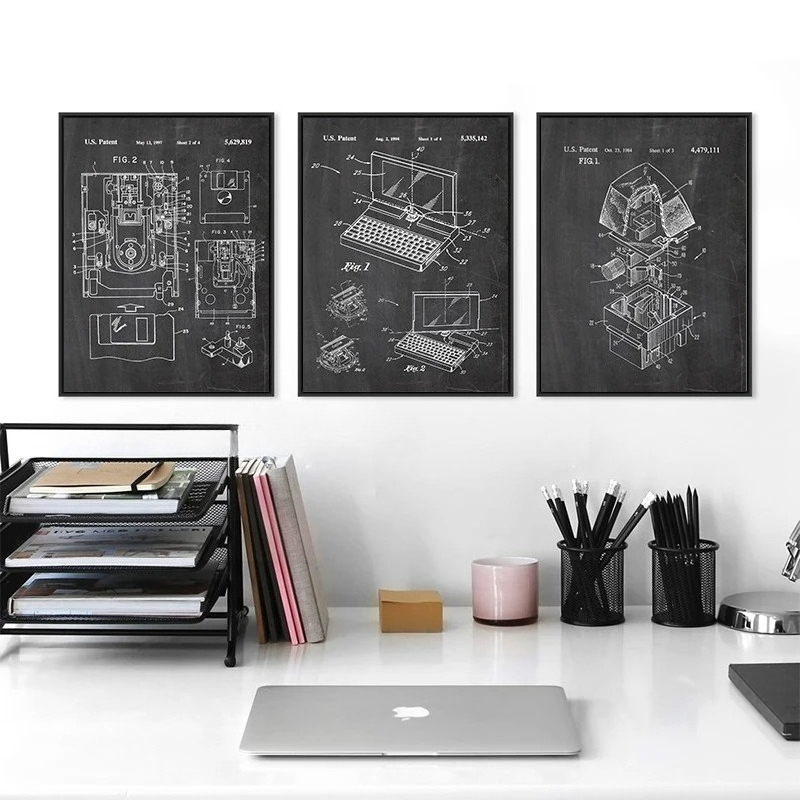 6Pcs Vintage Computer Patent W - Office Print Tech ulasan dan harga
