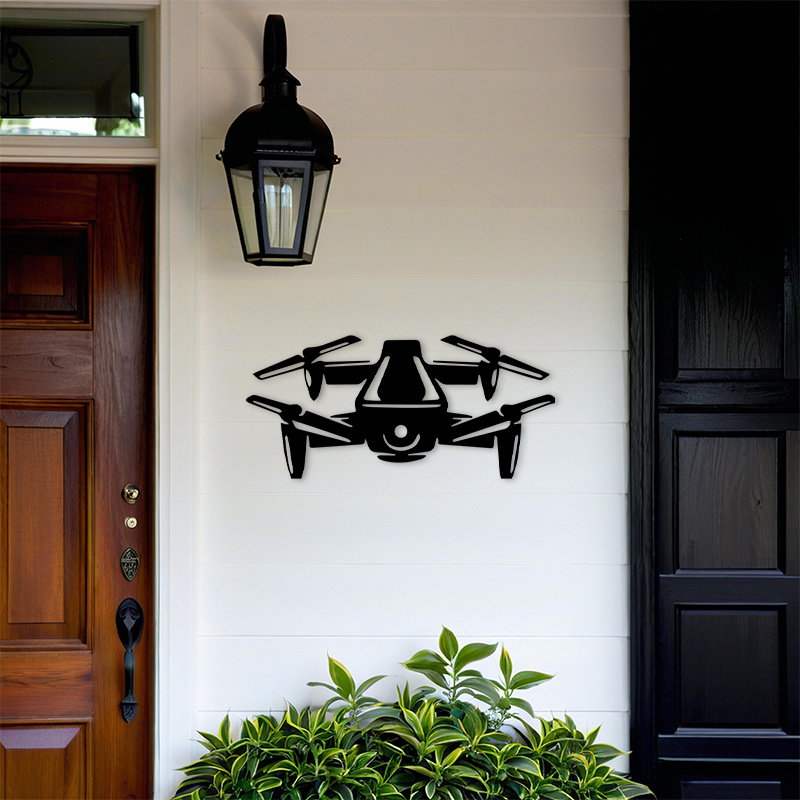Drone Silhouette Metal Wall Ar - Office Tech Decor ulasan dan harga