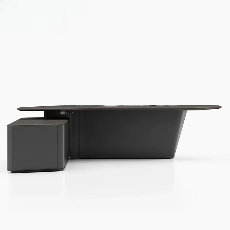 L Shape With Drawer White Luxu - Office Tech And Management ulasan dan harga
