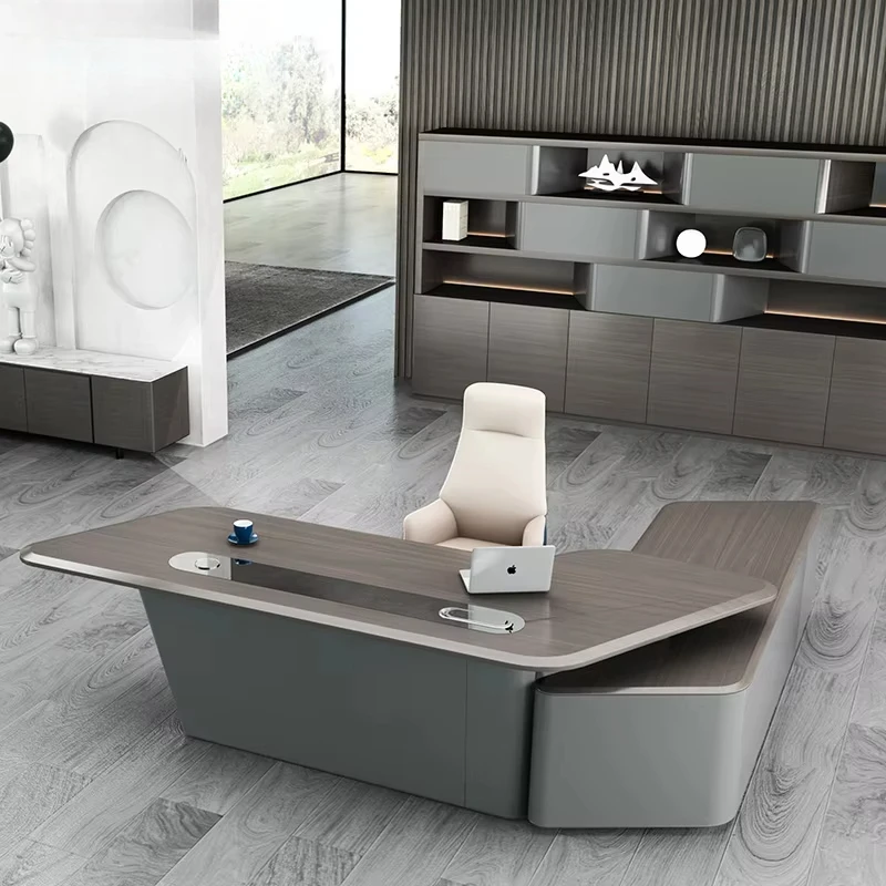 L Shape With Drawer White Luxu - Office Tech And Management ulasan dan harga