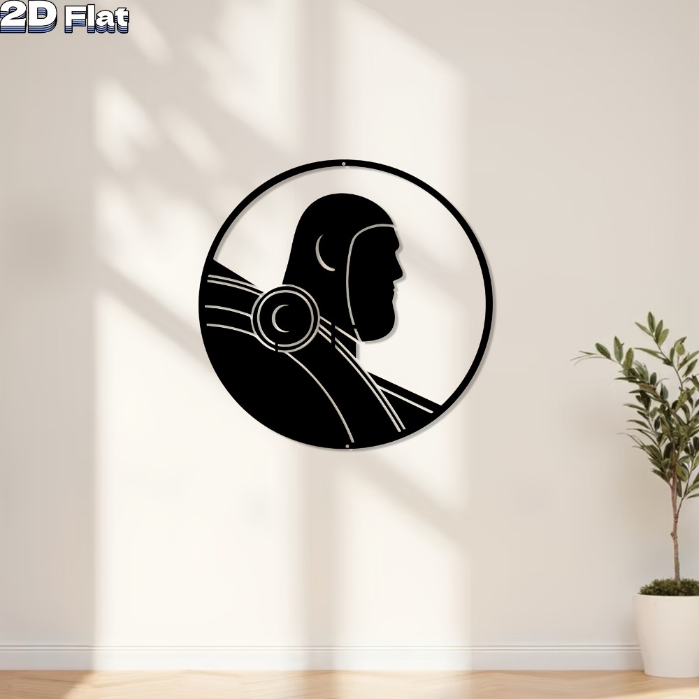 1pc Modern Robot Aluminum Plat - Tech Office Wall ulasan dan harga