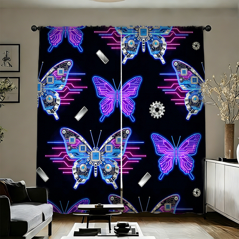 2pcs Cyberpunk Butterfly Curta - Office Print Tech ulasan dan harga