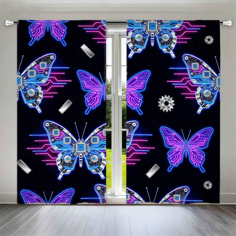 2pcs Cyberpunk Butterfly Curta - Office Print Tech ulasan dan harga
