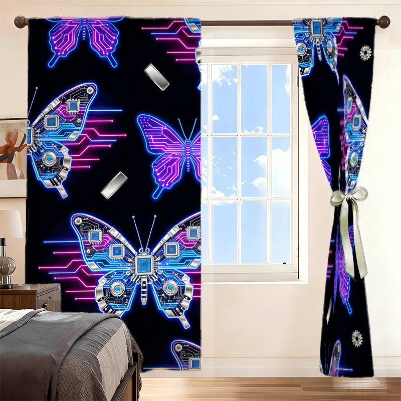 2pcs Cyberpunk Butterfly Curta - Office Print Tech ulasan dan harga