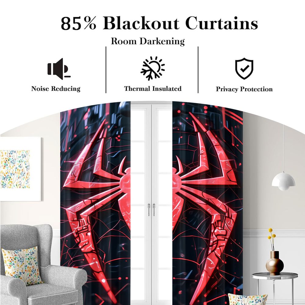 Spider Print Curtains Futurist - Office Print Tech ulasan dan harga