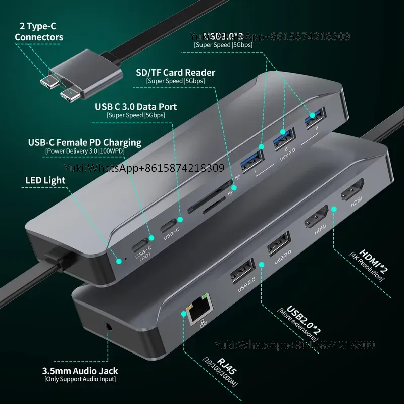 Hot Selling Dual Display Scree - Docking Station Usb C ulasan dan harga