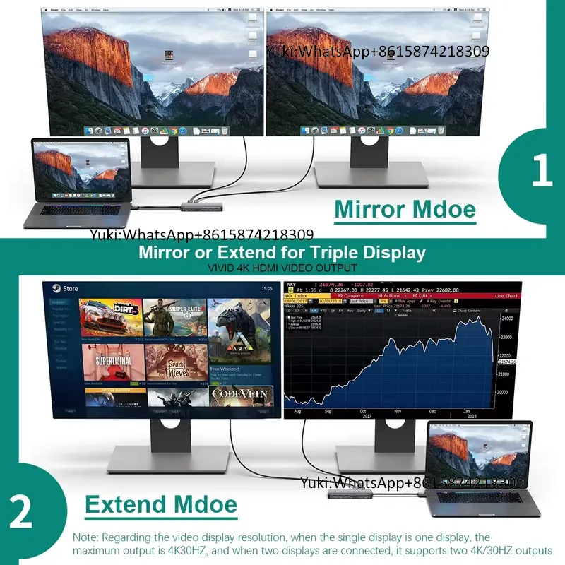 Hot Selling Dual Display Scree - Docking Station Usb C ulasan dan harga