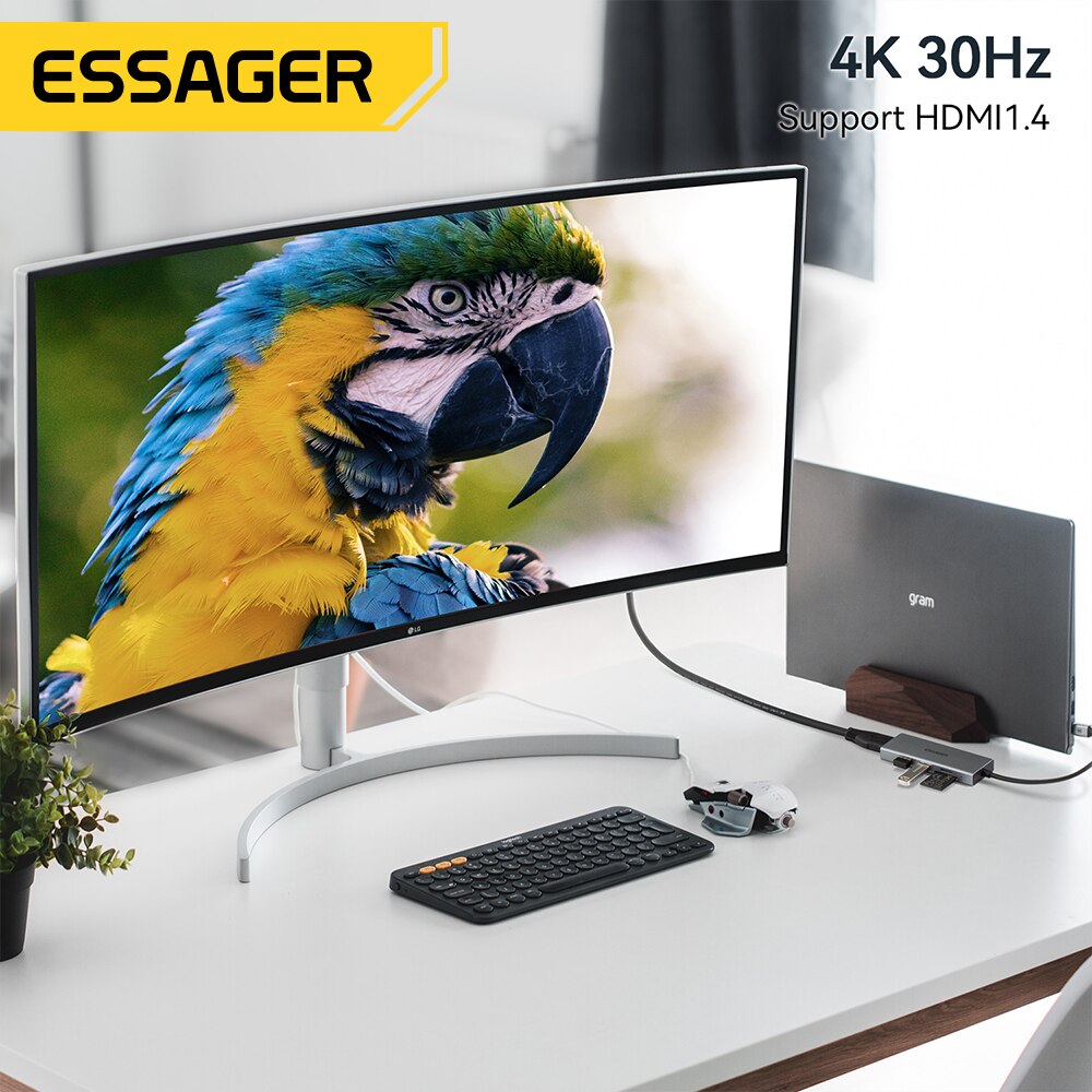 Essager 5 in 1 USB C HUB HDMI- - Docking Station Usb C ulasan dan harga