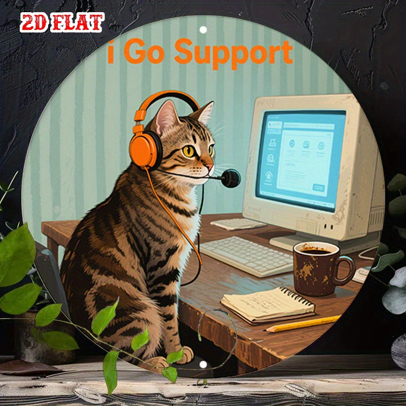 CIFBUY 2D Flat Funny Tech Supp - Office Tech Decor ulasan dan harga