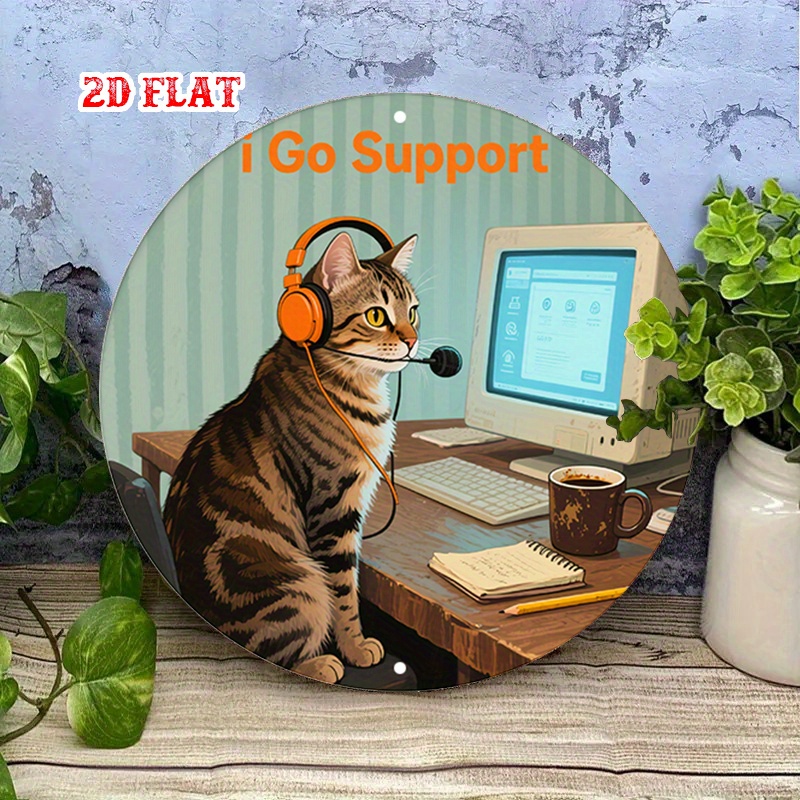 CIFBUY 2D Flat Funny Tech Supp - Office Tech Decor ulasan dan harga