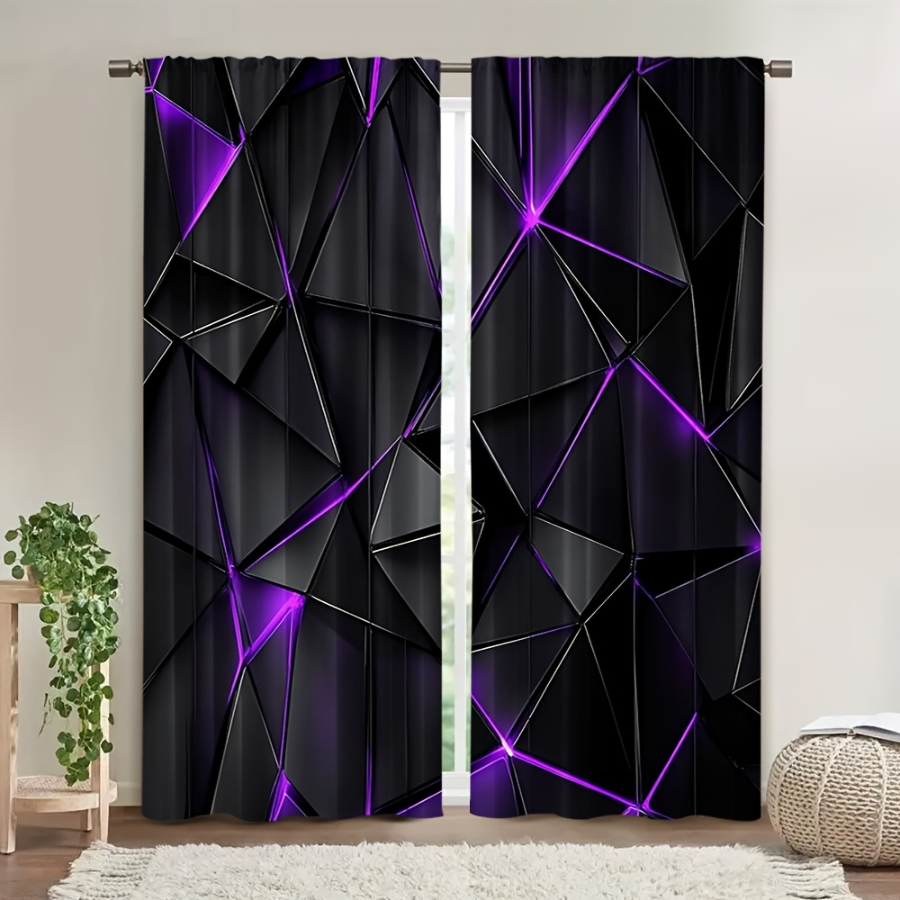 2PCS Digital Printed  Curtains - Office Tech Decor ulasan dan harga