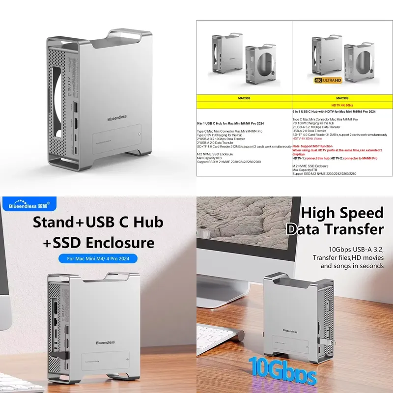 AP01 for Mini M4 Stand Hub Doc - Docking Station Usb C ulasan dan harga
