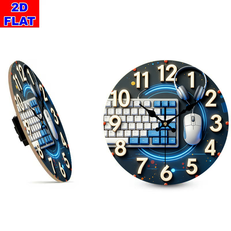 2D Flat, 1pc, Tech-Style Woode - Tech Office Wall ulasan dan harga