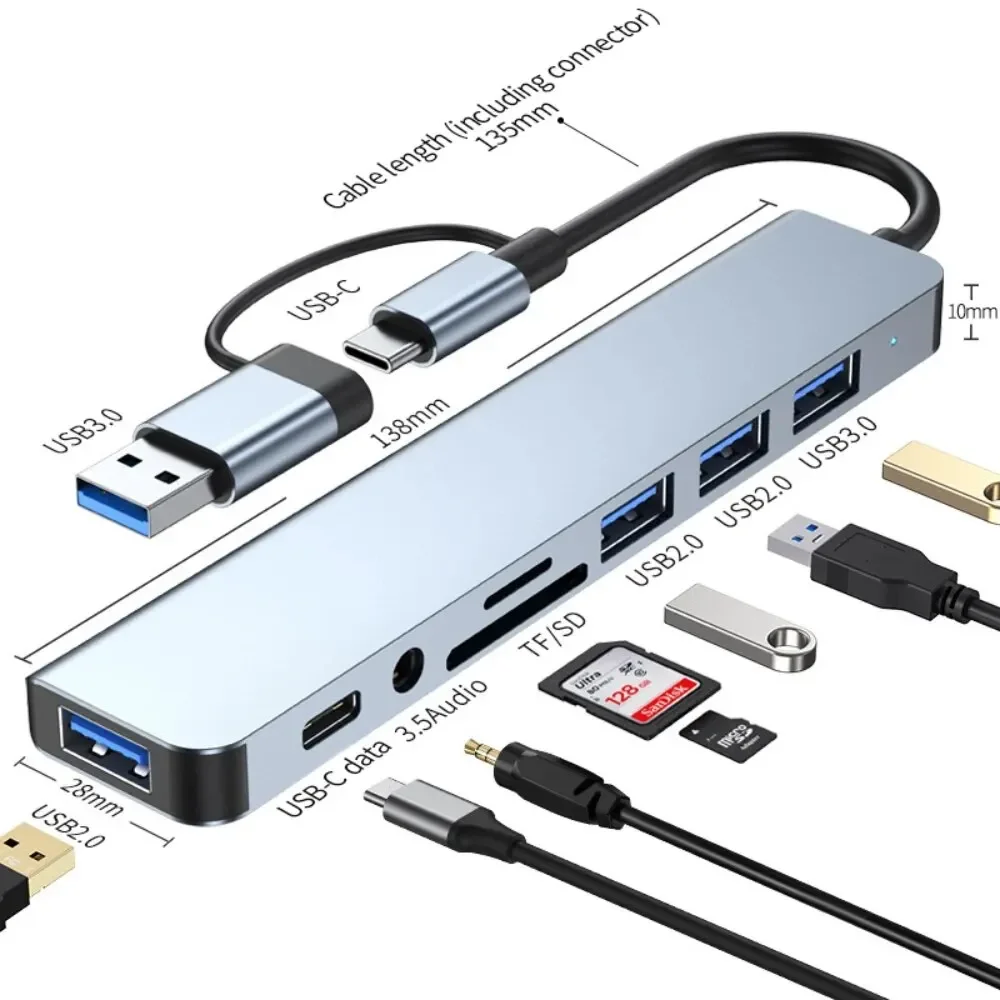 8 In 2 USB-C Hub With 3.0 SD/T - Docking Station Usb C ulasan dan harga