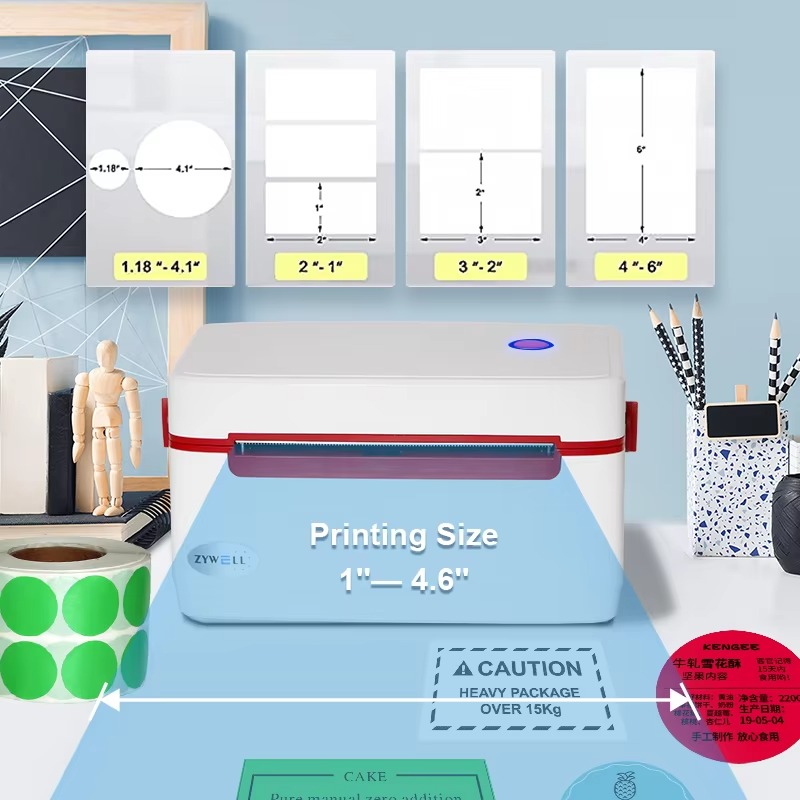 New ZY909 4 Inches Shipping La - Label Printer Thermal ulasan dan harga