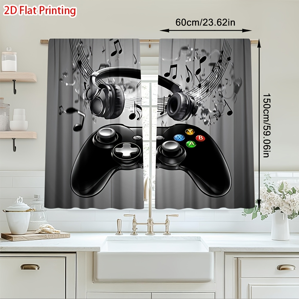 2pcs Game Controller Curtains  - Office Tech Decor ulasan dan harga