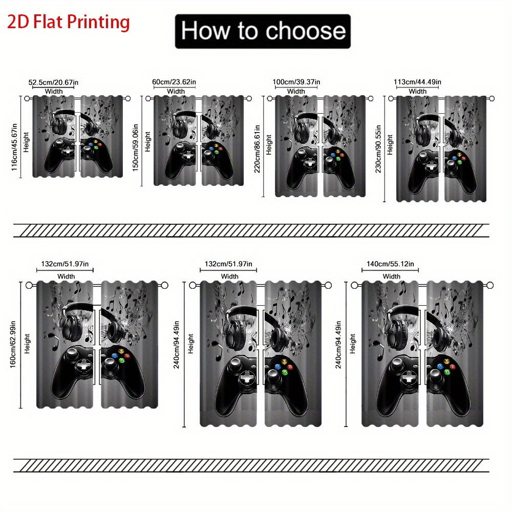 2pcs Game Controller Curtains  - Office Tech Decor ulasan dan harga