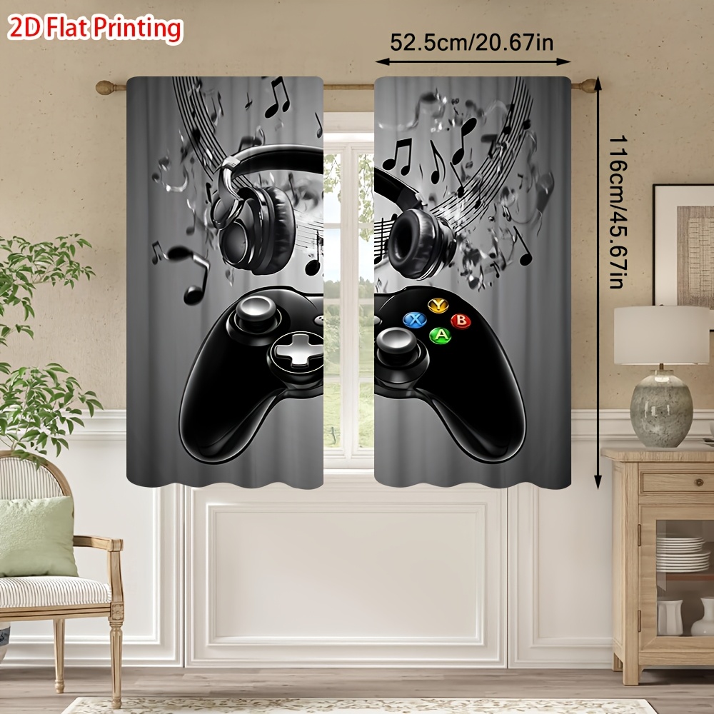2pcs Game Controller Curtains  - Office Tech Decor ulasan dan harga